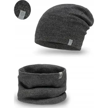 Pokrývka hlavy PaMaMi Set čepice a nákrčník (rolák) univerzální velikost šedá