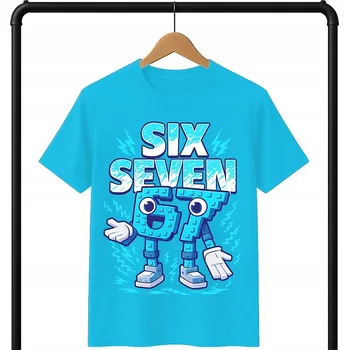 Chlapecké tričko Dětské tričko modré SIX SEVEN BRAIN ROT HIT VELIKOST XL 164CM