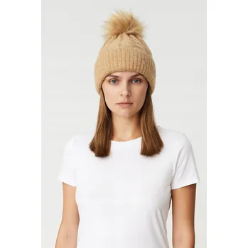 Čepice Tommy Hilfiger zimní čepice beanie béžová, univerzální velikost