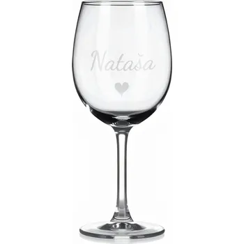Sklenice Vínová sklenka s gravírovaným jménem – Nataša II