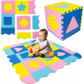 VZDĚLÁVACÍ PODLOŽKA PĚNOVÁ SILNÁ 34 DÍLŮ 1 CM PĚNOVÉ PUZZLE OHRÁDKA KOSTKA 3V1