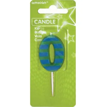 Narozeninová svíčka barevná 7,6cm číslo 0 - Amscan | Cukrářské potřeby