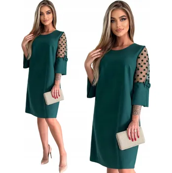 Dámské šaty SandraStyle šaty pro běžné nošení, klasické, délka ke kolenům, velikost 44