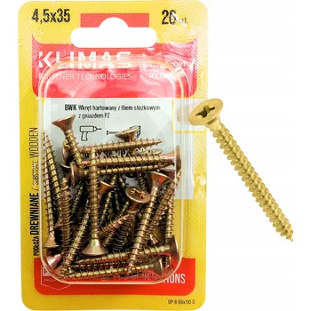 Vrták Tvrzené vruty do dřeva 4,5x35mm PZ-2 x26 kusů