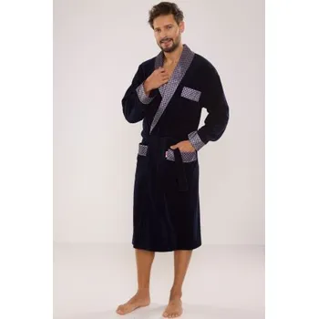 Pánský župan Pánský župan De Lafense 773 Bonjour - bavlna Tmavě modrá L