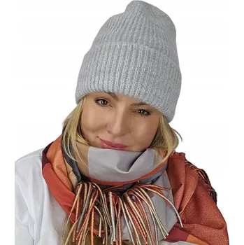 Čepice Zimní čepice s zavíracími špendlíky šedá Agrafka univerzální velikost