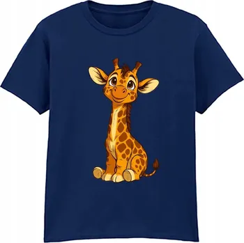Dětské tričko Malá Žirafa Bavlna Tmavě modré 3/4 roky
