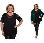 Černá halenka s květinovou krajkou 48/50