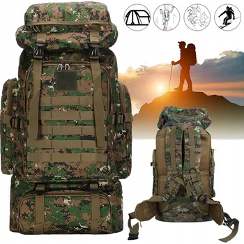 turistický batoh Velký vojenský taktický vojenský Batoh Large 75L v kamufláži džungle