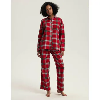 Pánské pyžamo Henderson Dámské pyžamo 43716 Dalisa délka/r S-3XL rozepínací červená 3xl