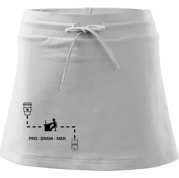 Dámská sukně Programátor mobil - Sportovní sukně - two in one - XS ( Bílá )