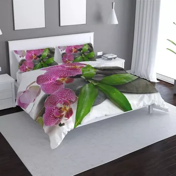 Povlečení Sablio Povlečení Orchideje a kameny - 140x200 / 90x70