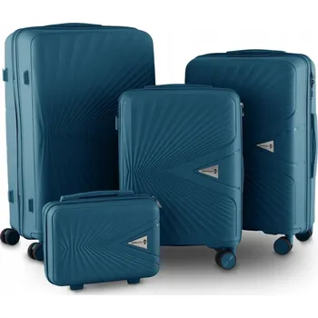 Sada 4 kufrů XL LM a Kufřík Berwin Sea Zeleň ABS se 4 teleskopickými kolečky