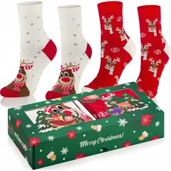 VÁNOČNÍ DĚTSKÉ PONOŽKY 2-BALENÍ INTENSO KIDS JAKO DÁREK - SADA vel. vel. 32-34