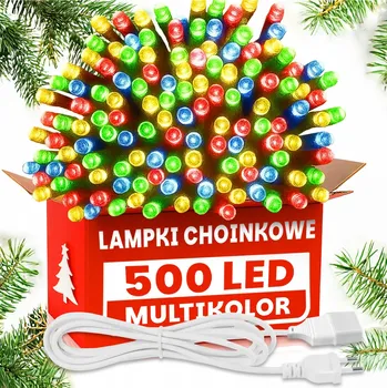 Vánoce VÁNOČNÍ OSVĚTLENÍ NA STROMEČEK 500 LED MULTIKOLOR + PRODLUŽOVACÍ KABEL 5M VÁNOČNÍ SADA