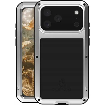 Pouzdro na mobilní telefon Pouzdro Love Mei se sklem pro iPhone 17 Pro Max, obrněné zadní kryt kryt