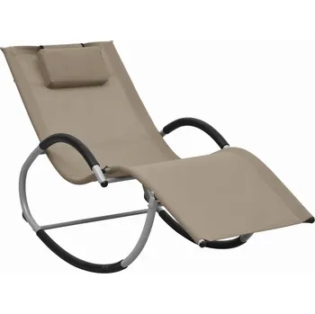 Zahradní lehátko Lehátko kovové béžové VidaXL