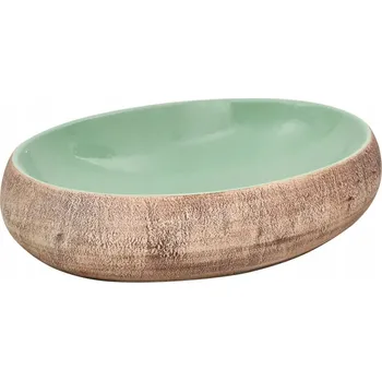 Umyvadlo na desku asymetrické vidaXL zelené