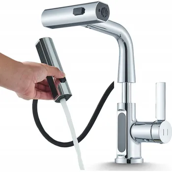 Vodovodní baterie Stojánková umyvadlová baterie Ari Atomic, stříbrná