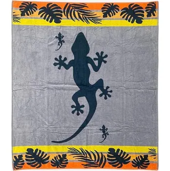 Osuška Lovely Home Velká plážová osuška 160 x 135 cm gekon šedá