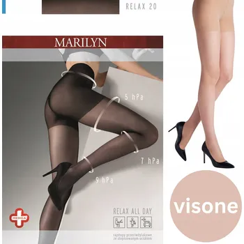 Dámské punčochy Punčocháče hladké Marilyn Relax 20den béžové Visone velikost 2