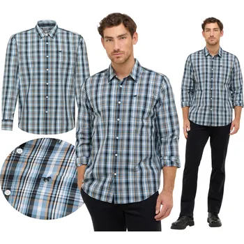 Pánská košile Mustang 1016958 12783 modrá košile XL kostkovaná Chester KOCHLAND