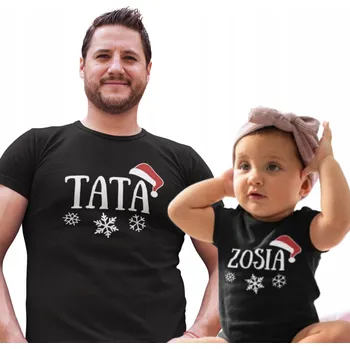 Pánské tričko Sada 4XL tričko pro tátu a personalizované body černé barvy – set pro otce a miminko