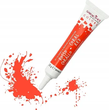 Gelová barva korálově červená 20g - Saracino