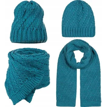 Čepice Komplet Majka: čepice a šála, univerzální velikost, modrá