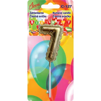 Dortová svíčka Krásná dortová svíčka - nafukovací balonek, číslovka 7