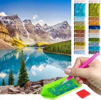 Obraz Haft diamentowy Góry jezioro krajobraz natura mozaika sada 5d příslušenství