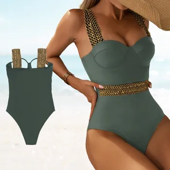 Podprsenka Sapphire jednodílné plavky zelené barvy velikost XL