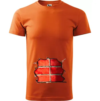 Pánské tričko Sablio Tričko s potiskem Brick core - oranžové M