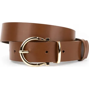 Opasek Dámský Kožený opasek hnědý ke kalhotám a šatů