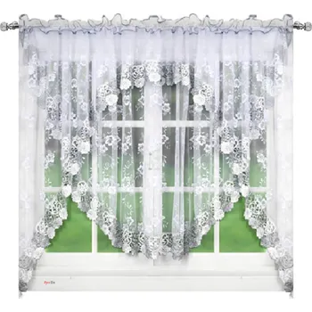 BytoTex Luxusní vyšívaná záclona LG78WB s šedo-bílou krajkou 400x160 cm