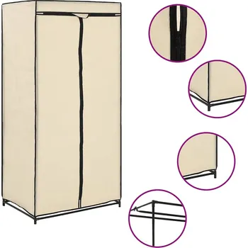 Příborník do zásuvky zahrada-XL Šatní skříň krémová 75 x 50 x 160 cm 282439