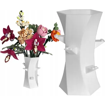 Váza Bílá váza, flakón na umělé květy LEGO ICONS 10328 10374 - Kytice Růží