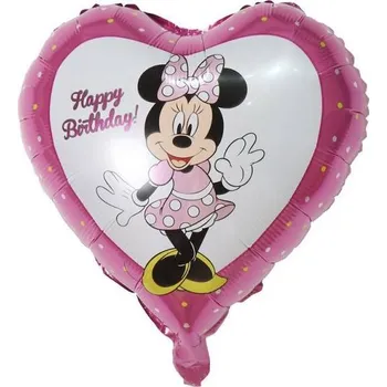 Fóliový balónek ve tvaru srdce Minnie růžový 46cm - Cakesicq | Cukrářské potřeby