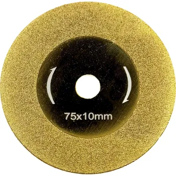 Vrták DIAMANTOVÝ KOTOUČ 75x10mm S GALVANICKÝM POVRCHEM PRO ŘEZÁNÍ / BROUŠENÍ
