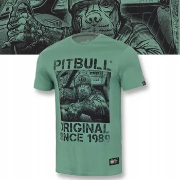 Pánské tričko Tričko pánské TSHIRT PIT BULL DRIVE s potiskem krátký rukáv zelené L
