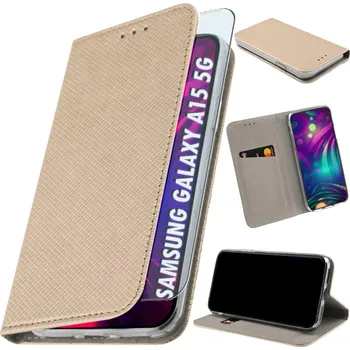 Pouzdro na mobilní telefon Flipové pouzdro pro SAMSUNG GALAXY A15 5G Kryt + Sklo 9H ZAVÍRACÍ