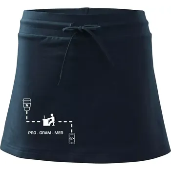 Dámská sukně Programátor mobil - Sportovní sukně - two in one - XL ( Námořní modrá (velmi tmavá - téměř černá) )