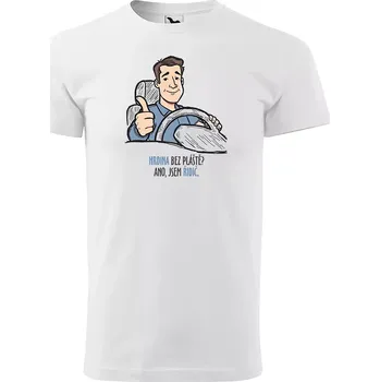Pánské tričko Sablio Tričko s potiskem pro řidiče Hrdina bez pláště? Ano, jsem řidič - bílé L