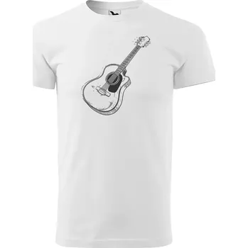 Sablio Tričko s potiskem Kytara - bílé 5XL