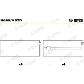 Kliková hřídel Hlavní ložiska klikového hřídele GLYCO H069/4 STD