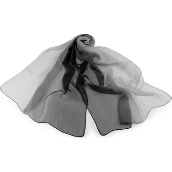 Šátek Letní šátek / šála ombré 50x155 cm, střední, 7 černá