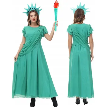 Karnevalový kostým KOSTÝM SOCHY SVOBODY PRO ŽENY ELEGANTNÍ PŘEVLEK KARNEVAL HALLOWEEN L