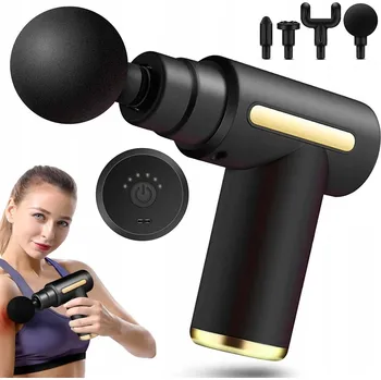 Masážní přístroj MASÁŽNÍ PISTOLE S 4 NÁSTAVCI A 6 RYCHLOSTMI PRO ZÁDA A TĚLO