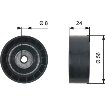 Vratná/vodicí kladka, klínový žebrový řemen GATES T36362