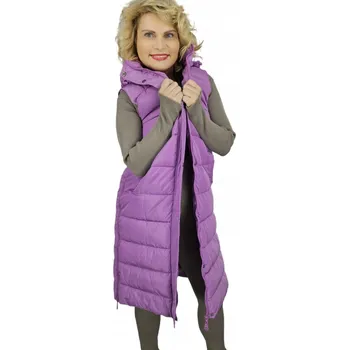 Dámská vesta Dlouhá dámská vesta prošívaná s kapucí TORI S